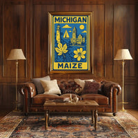 Michigan Maritime Scene with Lighthouse Travel Poster PosterGoat