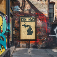 Michigan Retro Silhouette Vintage Travel Poster PosterGoat