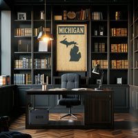 Michigan Retro Silhouette Vintage Travel Poster PosterGoat