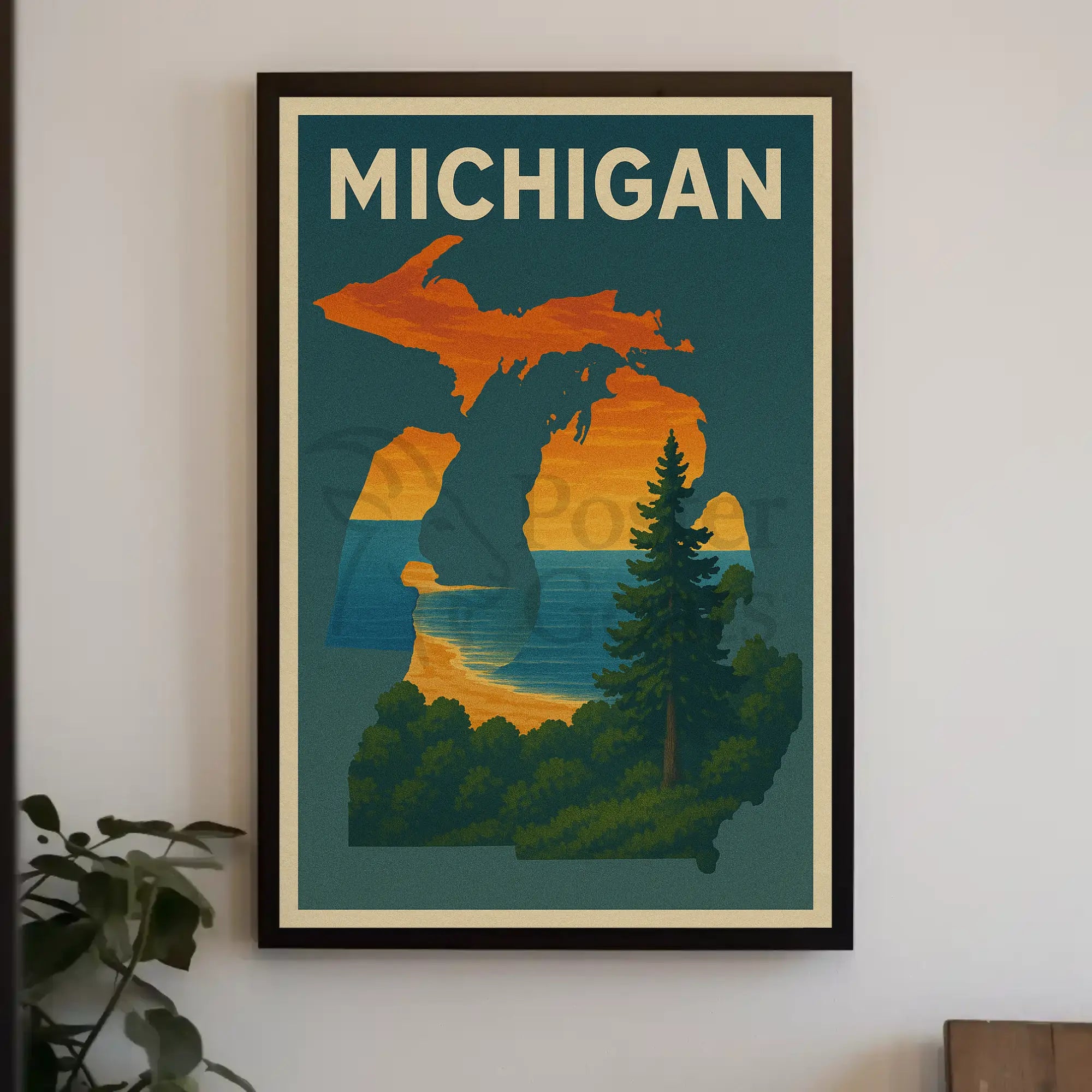 Michigan Scenic Vintage Travel Poster PosterGoat
