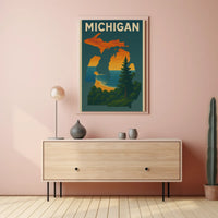 Michigan Scenic Vintage Travel Poster PosterGoat