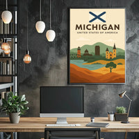 Michigan's Heritage Minimalist Art Print Cultural Poster PosterGoat