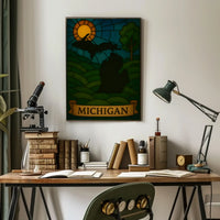 Michigan's Natural Beauty Stained Glass Travel Poster PosterGoat