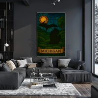 Michigan's Natural Beauty Stained Glass Travel Poster PosterGoat