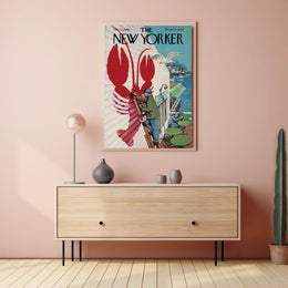 Mid-20th Century Coastal Town Travel Poster PosterGoat