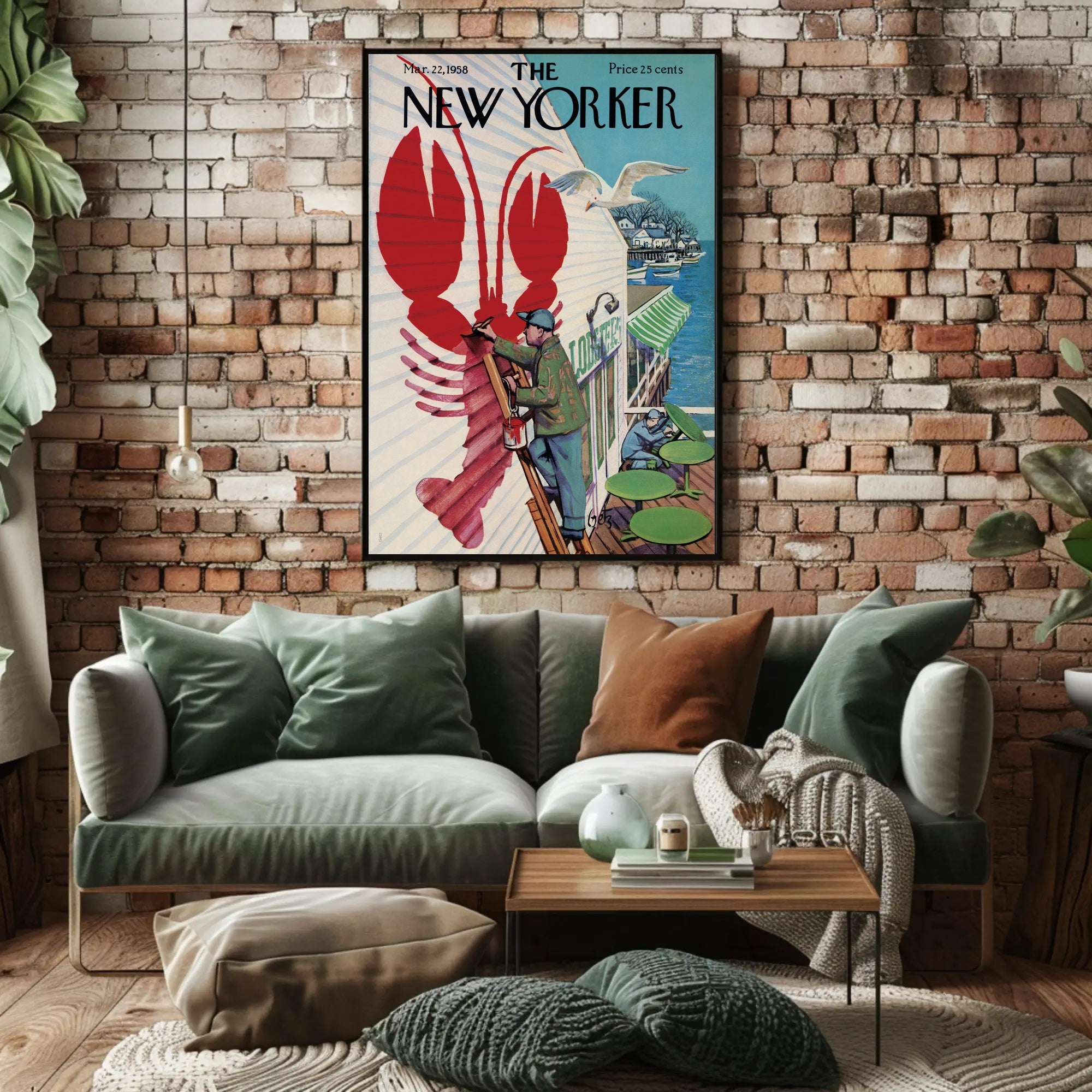 Mid-20th Century Coastal Town Travel Poster PosterGoat