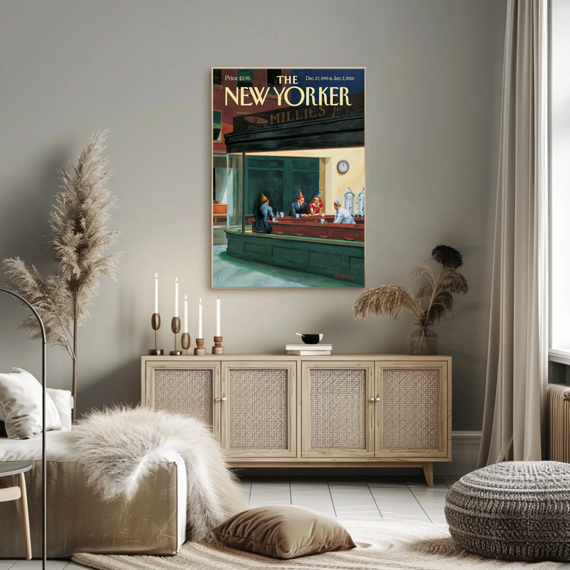 Mid-Century American Diner Scene Artistic Poster PosterGoat