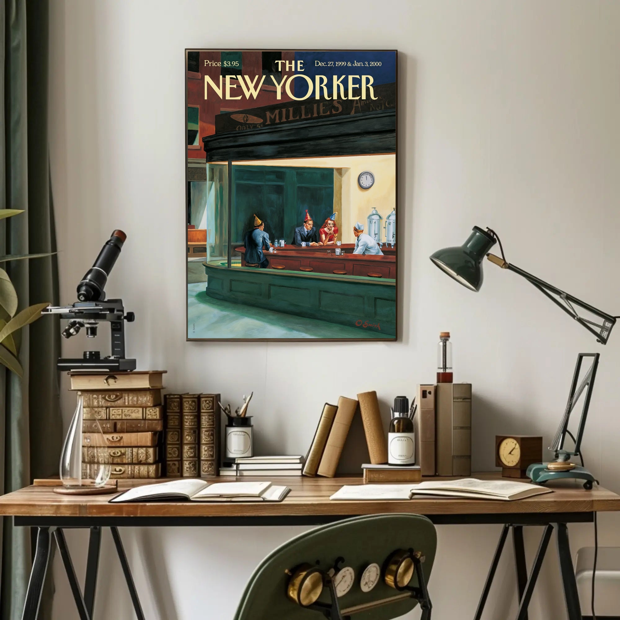 Mid-Century American Diner Scene Artistic Poster PosterGoat