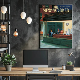 Mid-Century American Diner Scene Artistic Poster PosterGoat