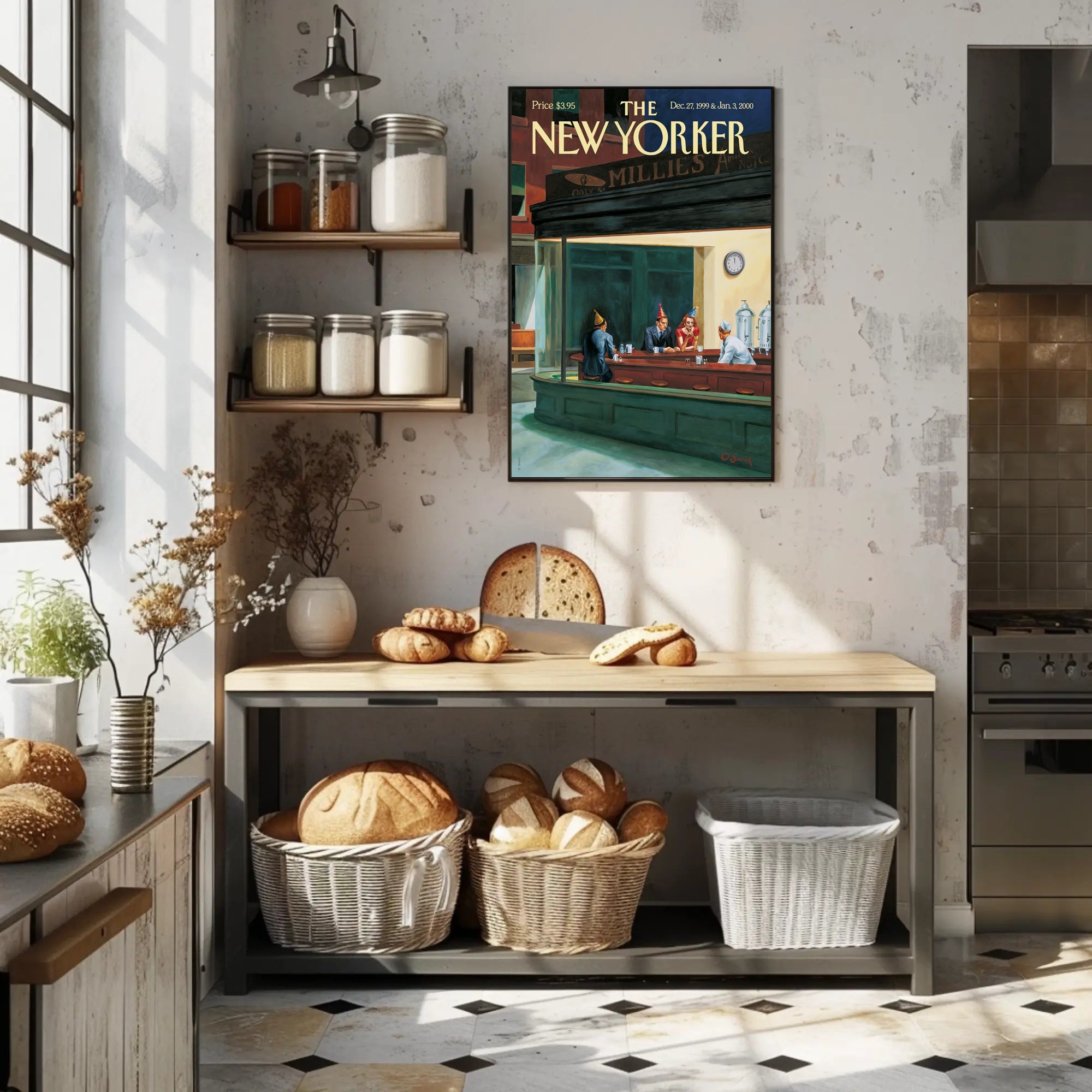 Mid-Century American Diner Scene Artistic Poster PosterGoat