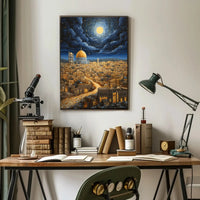 Middle Eastern Cityscape Night View Artistic Poster PosterGoat