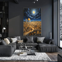 Middle Eastern Cityscape Night View Artistic Poster PosterGoat