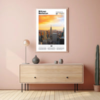 Midtown Manhattan Sunset Skyline Travel Poster PosterGoat