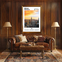 Midtown Manhattan Sunset Skyline Travel Poster PosterGoat