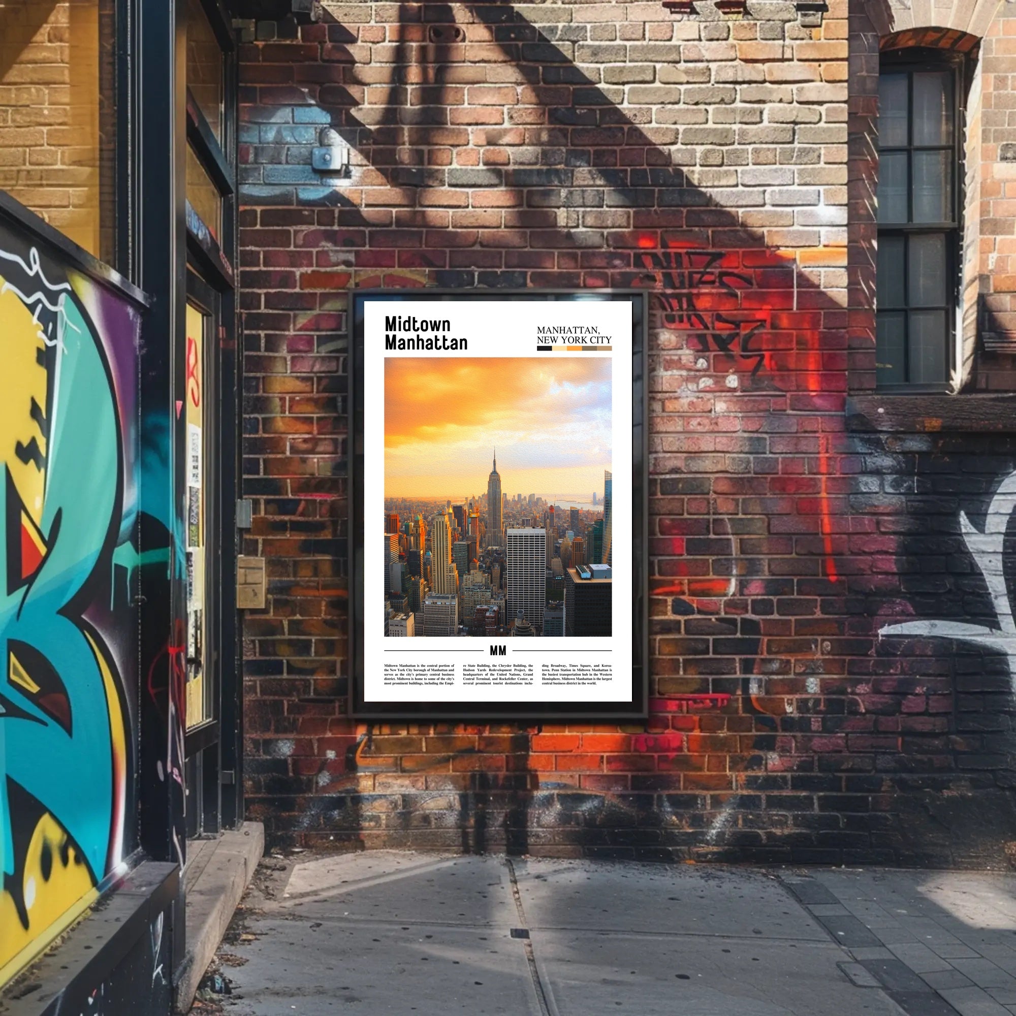 Midtown Manhattan Sunset Skyline Travel Poster PosterGoat