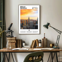 Midtown Manhattan Sunset Skyline Travel Poster PosterGoat
