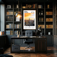 Midtown Manhattan Sunset Skyline Travel Poster PosterGoat