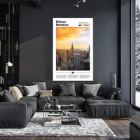 Midtown Manhattan Sunset Skyline Travel Poster PosterGoat