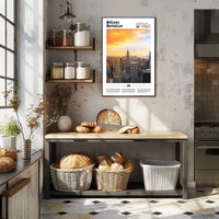 Midtown Manhattan Sunset Skyline Travel Poster PosterGoat