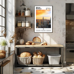 Midtown Manhattan Sunset Skyline Travel Poster PosterGoat