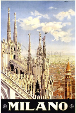 Milan Gothic Architecture Celebrated with Italian Travel Poster PosterGoat