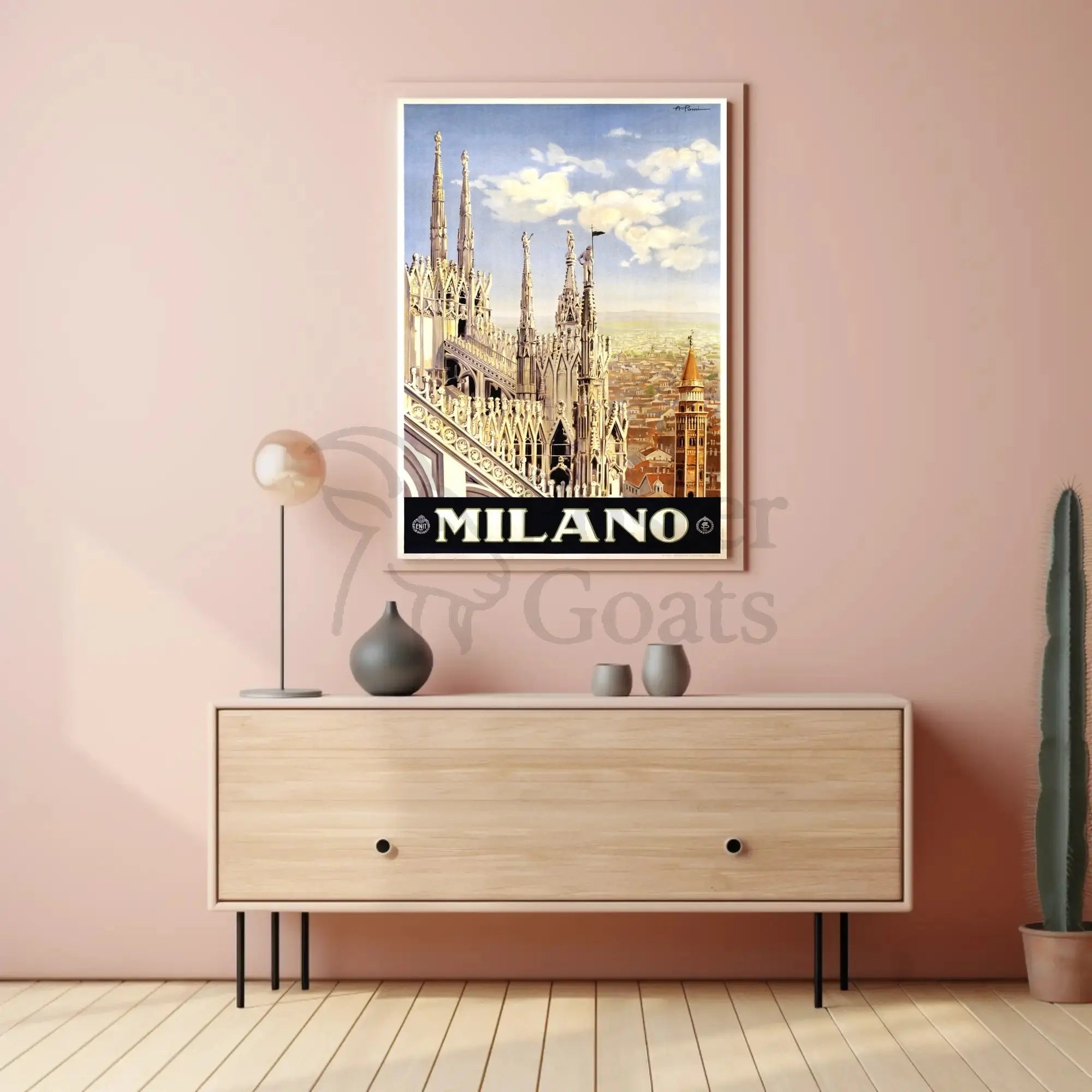 Milan Gothic Architecture Celebrated with Italian Travel Poster PosterGoat