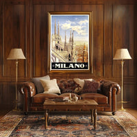 Milan Gothic Architecture Celebrated with Italian Travel Poster PosterGoat