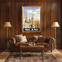 Milan Gothic Architecture Celebrated with Italian Travel Poster PosterGoat