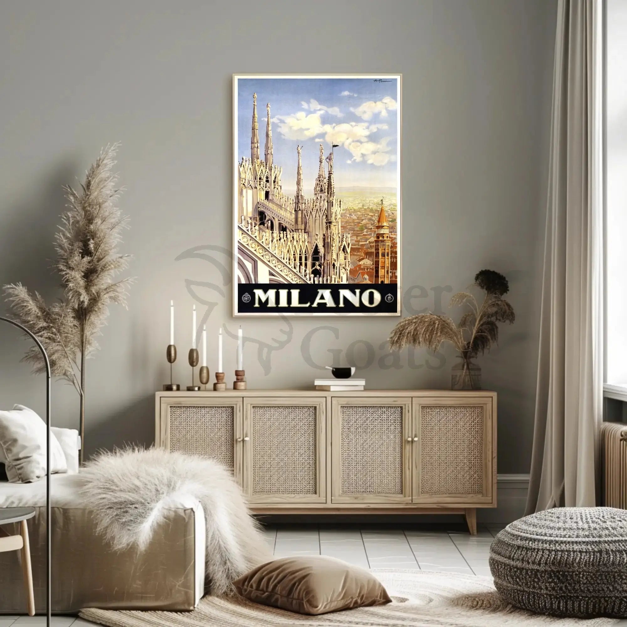 Milan Gothic Architecture Celebrated with Italian Travel Poster PosterGoat