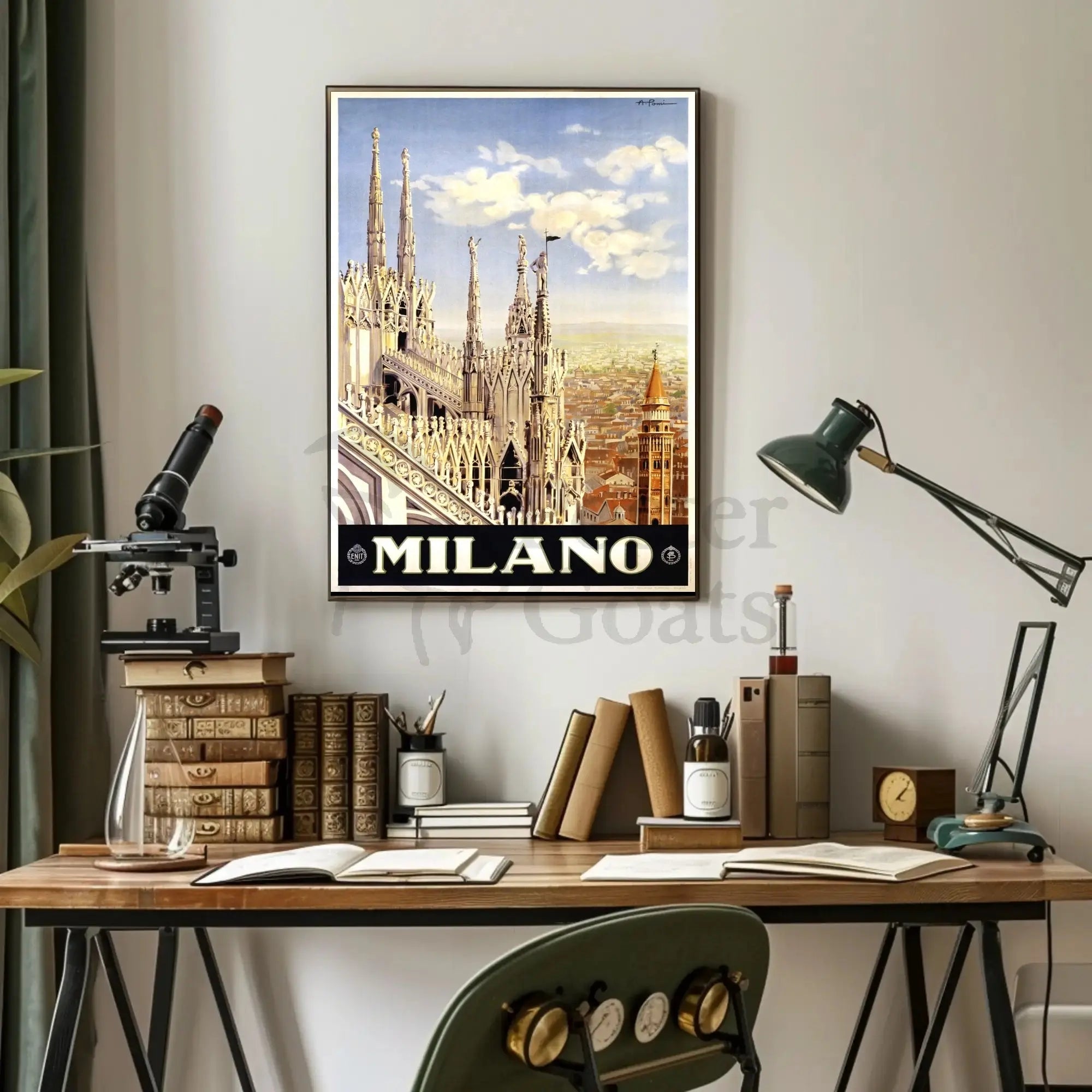 Milan Gothic Architecture Celebrated with Italian Travel Poster PosterGoat