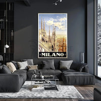 Milan Gothic Architecture Celebrated with Italian Travel Poster PosterGoat