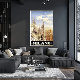 Milan Gothic Architecture Celebrated with Italian Travel Poster PosterGoat