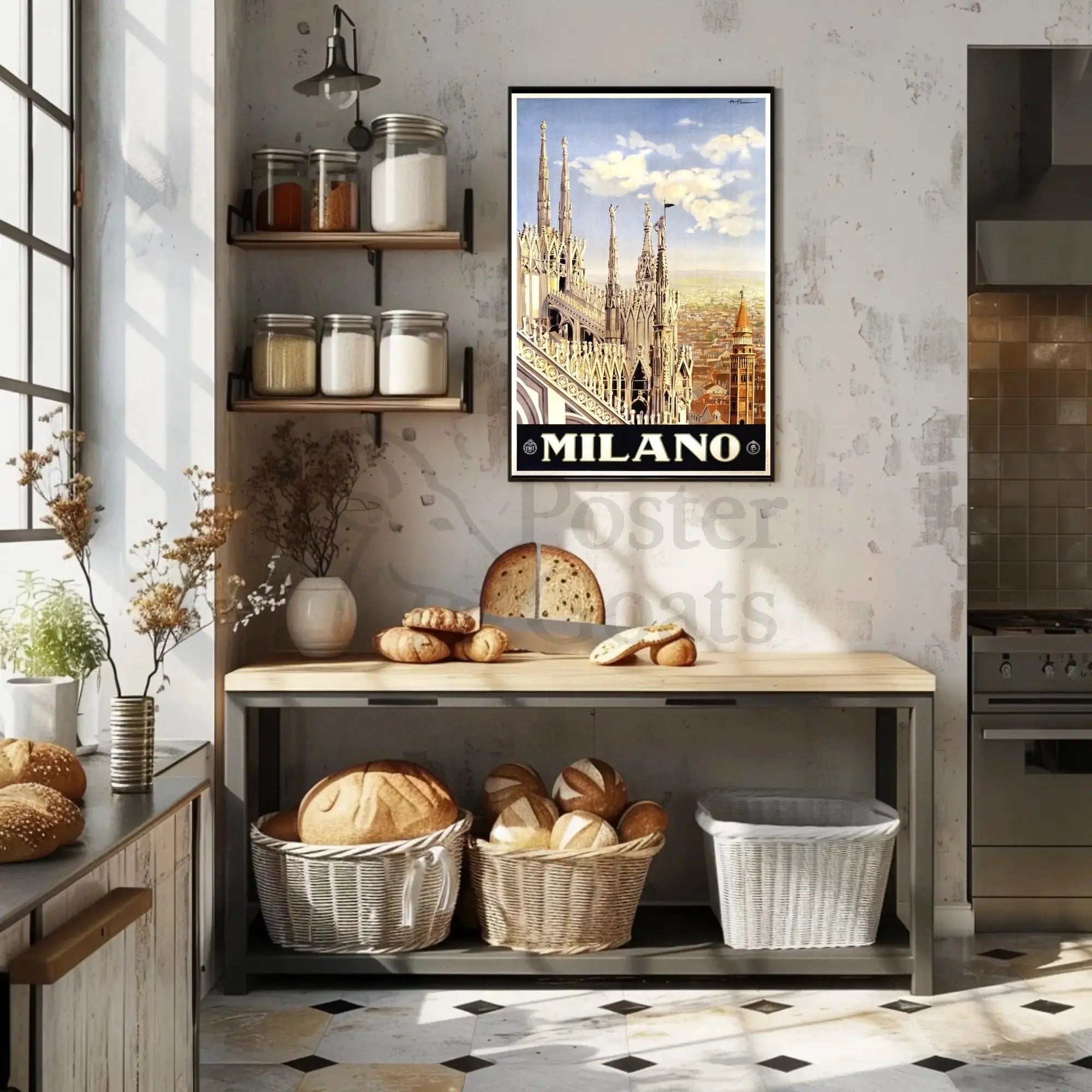 Milan Gothic Architecture Celebrated with Italian Travel Poster PosterGoat