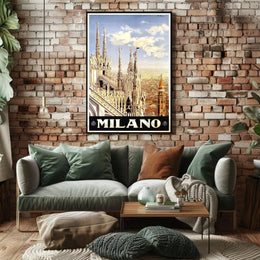 Milan Gothic Architecture Celebrated with Italian Travel Poster PosterGoat