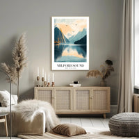 Milford Sound Serenity in Photorealistic Travel Poster PosterGoat