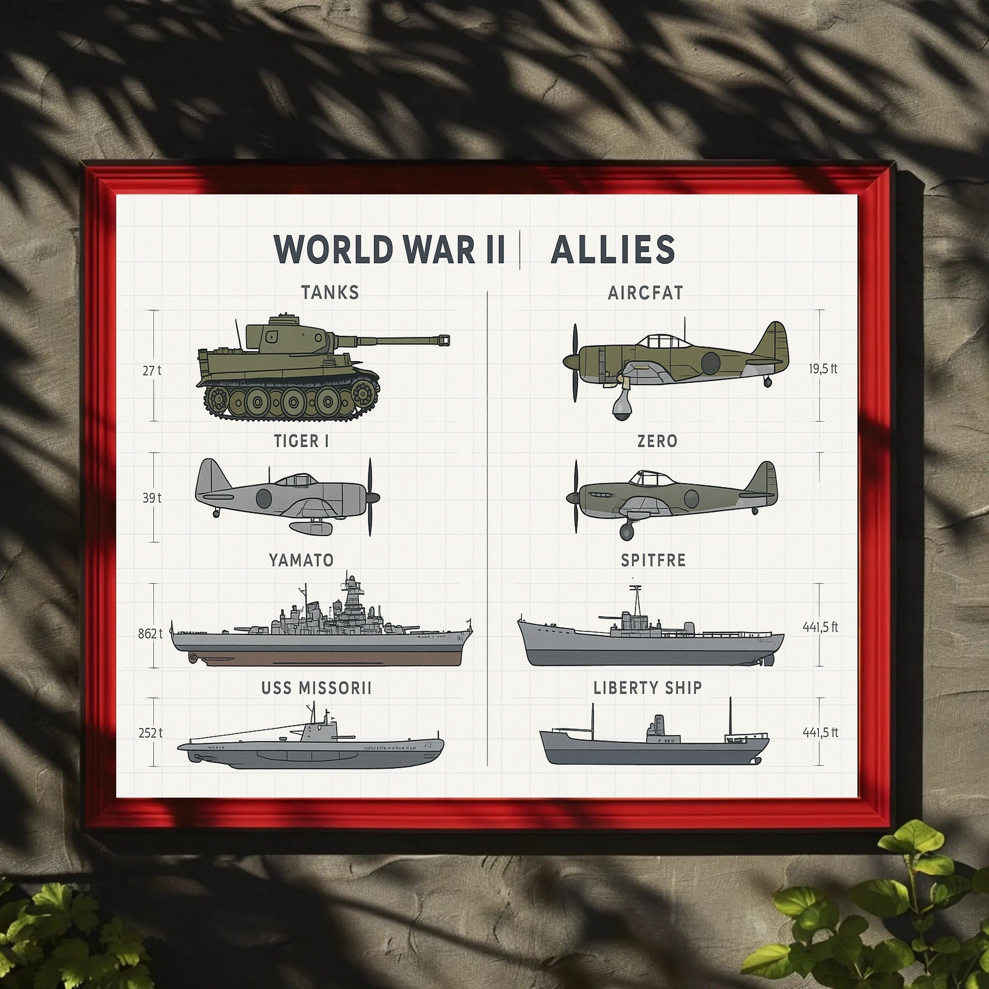 Military Vehicles Compilation WWII Poster PosterGoat