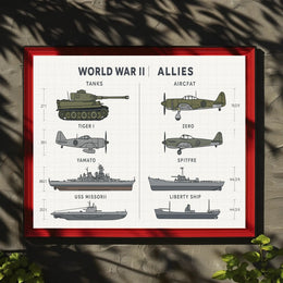 Military Vehicles Compilation WWII Poster PosterGoat