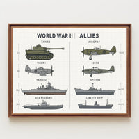 Military Vehicles Compilation WWII Poster PosterGoat