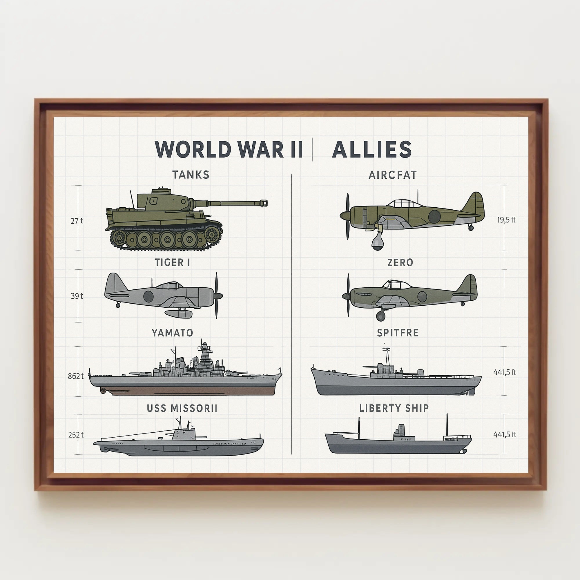 Military Vehicles Compilation WWII Poster PosterGoat