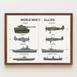 Military Vehicles Compilation WWII Poster PosterGoat