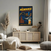 Milwaukee Skyline Vintage Travel Poster PosterGoat