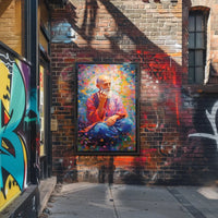 Mindful Elder's Serenity in Meditation Artistic Poster PosterGoat