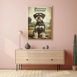 Miniature Schnauzer Countryside Charm Dog Breed Poster PosterGoat