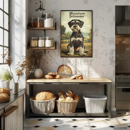 Miniature Schnauzer Countryside Charm Dog Breed Poster PosterGoat