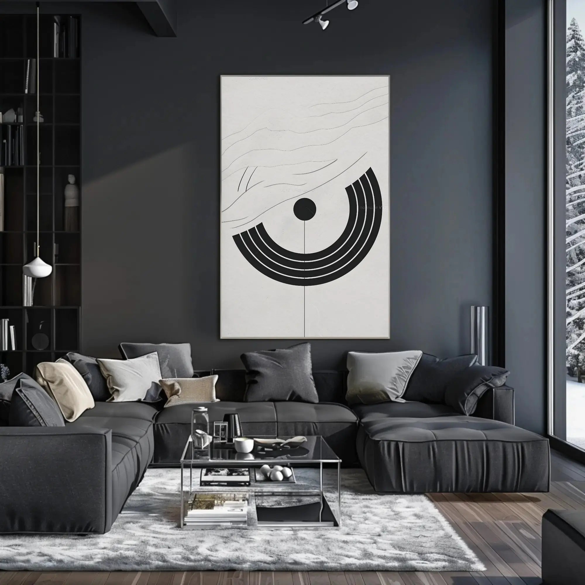 Minimalist Black and White Abstract Artistic Poster PosterGoat
