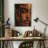 Minimalist Fashion Silhouette in Orange Artistic Poster PosterGoat