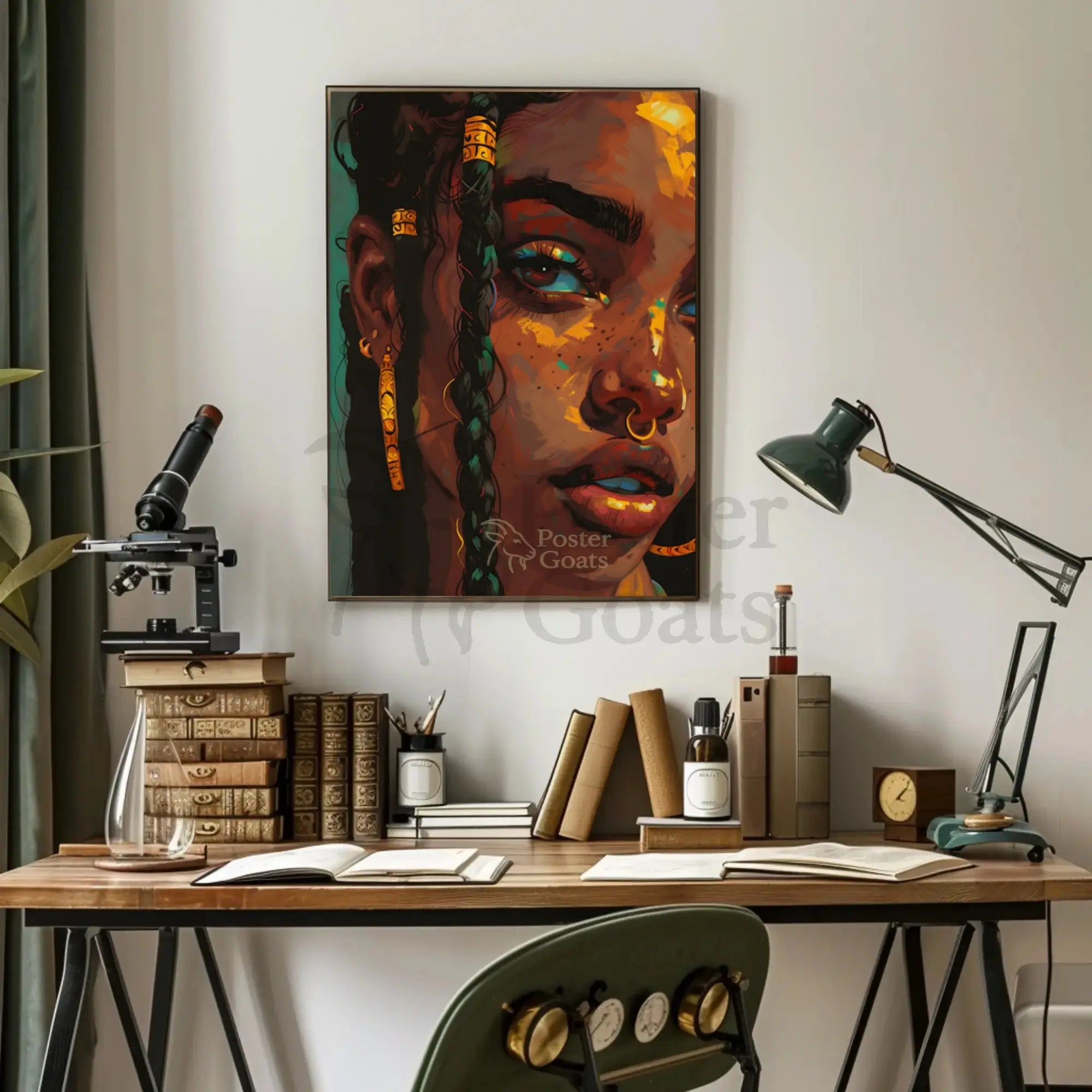 Minimalist Fashion Silhouette in Orange Artistic Poster PosterGoat
