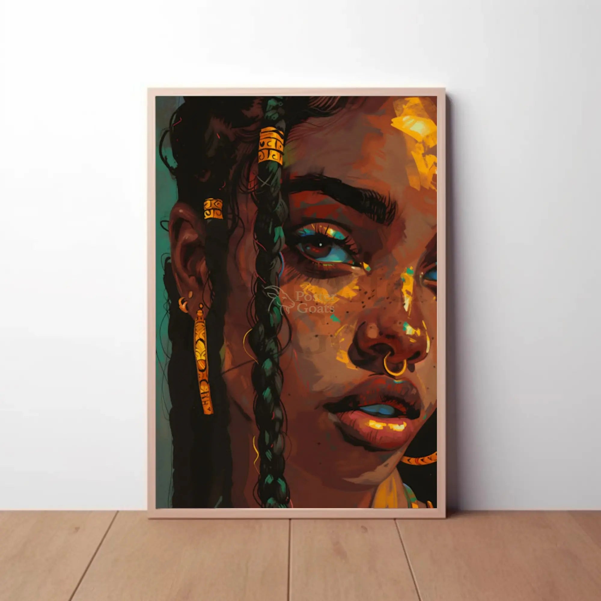 Minimalist Fashion Silhouette in Orange Artistic Poster PosterGoat