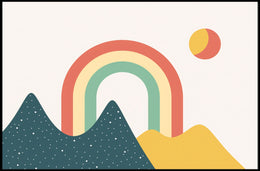 Minimalist Rainbow Landscape Art Print: Abstract or Artistic Poster PosterGoat