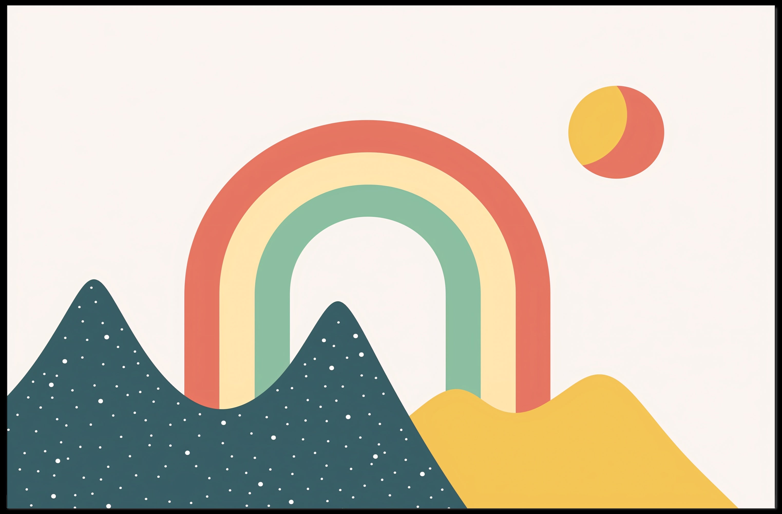 Minimalist Rainbow Landscape Art Print: Abstract or Artistic Poster PosterGoat